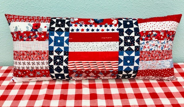 flag bench pillow