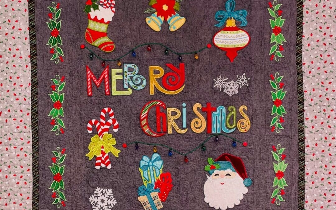 Holly Jolly Machine Embroidery Quilt Part 4