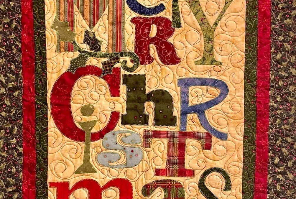 Merry Christmas Applique Wall Hanging